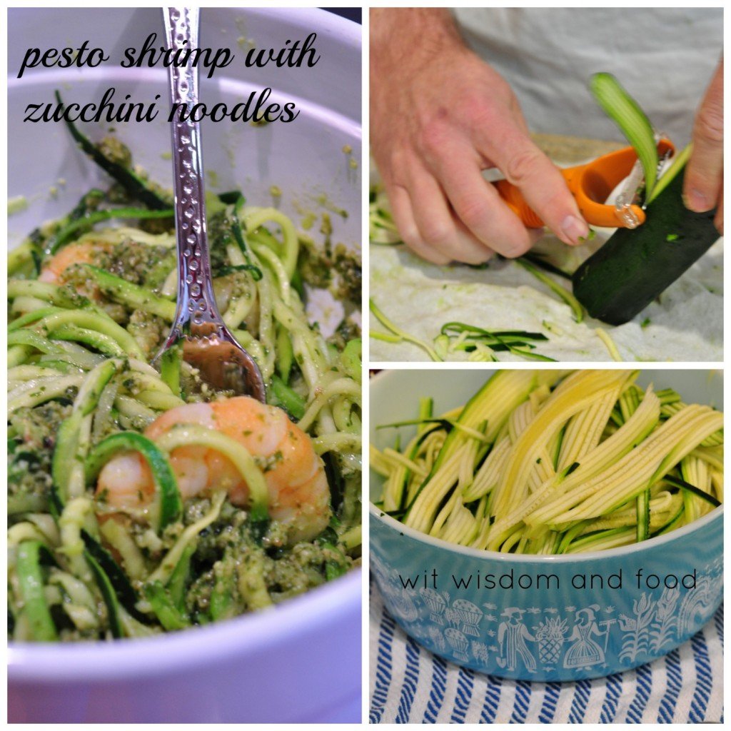 pesto shrimp with zucchini noodles wit wisdom and food pestocollage